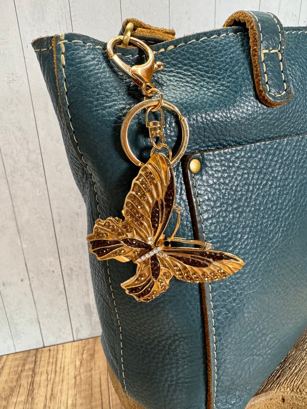 Metal Beaded Butterfly Purse Charm Butterfly Lover Cute Gift Jewelry
